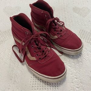 Maroon High Top Vans (6.5)